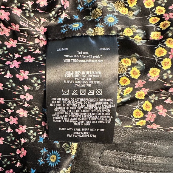 Ted Baker Lizia Leather Biker Jacket Rose Gold - Picture 5 of 8